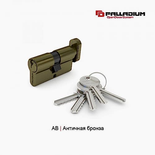 Цилиндровый механизм PALLADIUM AL 60-T01 (ключ/вертушка), античная бронза Цилиндровый механизм PALLADIUM AL 60-T01 (ключ/вертушка), античная бронза